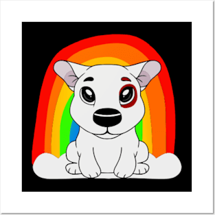 Rainbow Bullseye Team Member Dog Posters and Art